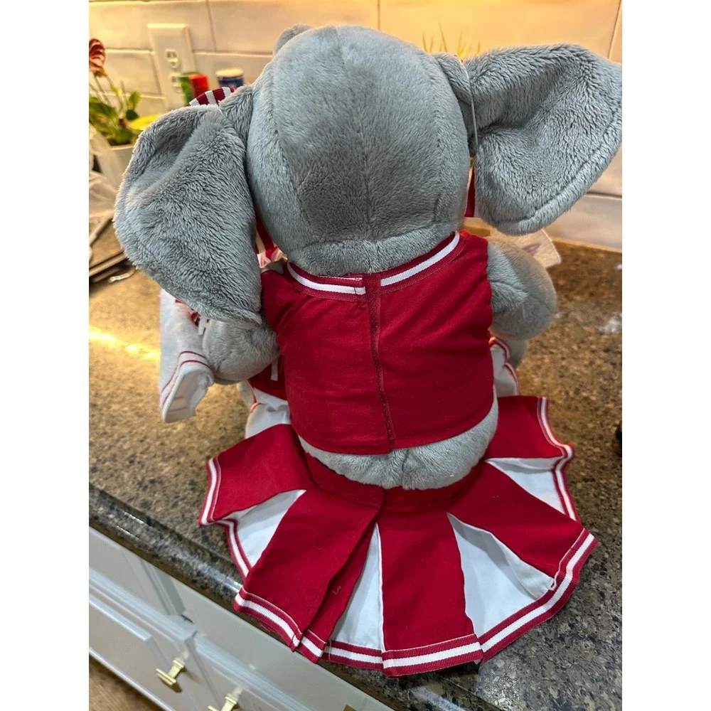 build a bear elephant with complete cheerleader‎ outfit with pom poms